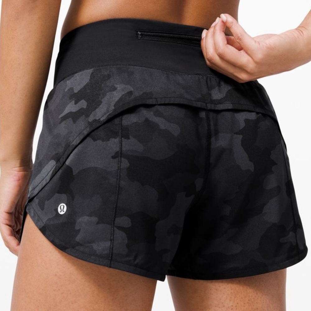 •lululemon camo speed up shorts•